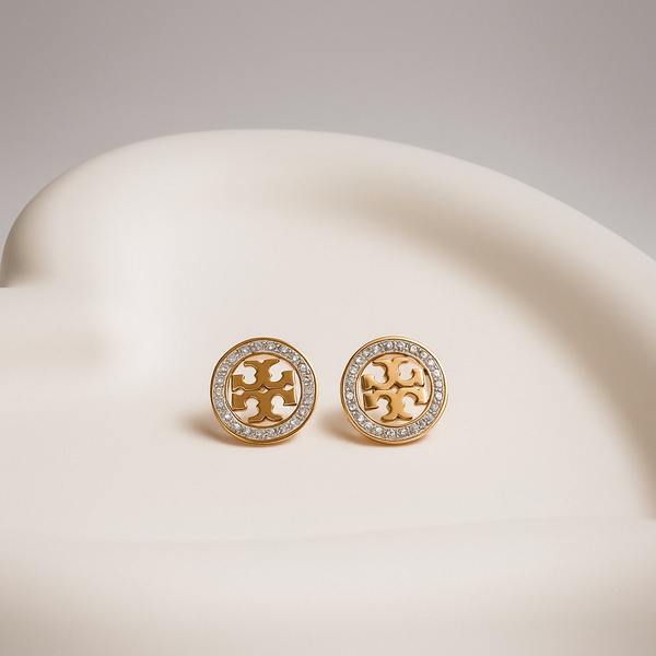 Elegant Round Crystal Stud Earrings