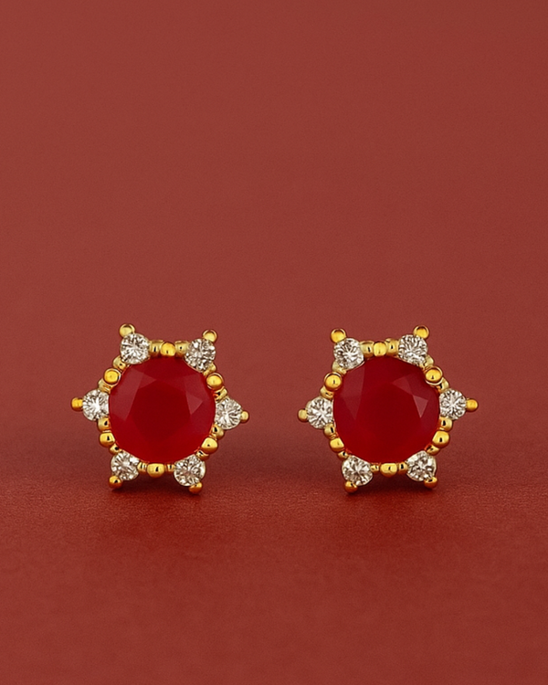 ✨ Circle Shape Zircon Studs with Multicolor Stones ✨