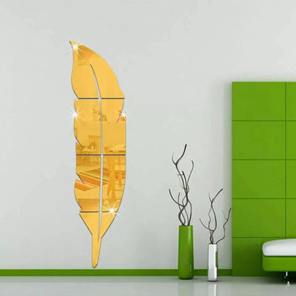 Leaf Shaped Wall Mirror, Golden