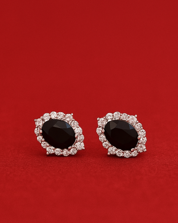 ✨ Oval Shape Zircon Studs with Multicolor Stones ✨