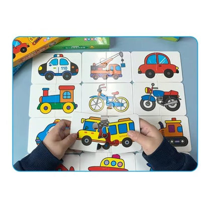 32 Pcs – Montessori Toddler Card Matching Education Puzzle Toy Cartoon Jigsaw (random Shape Puzzle)