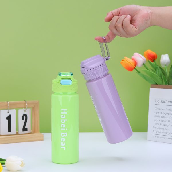 3 pcs Bottle Set With Straw (random Color)