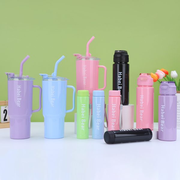 3 pcs Bottle Set With Straw (random Color)