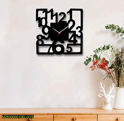 Beautiful Square Design MDF Wood Wall Clock