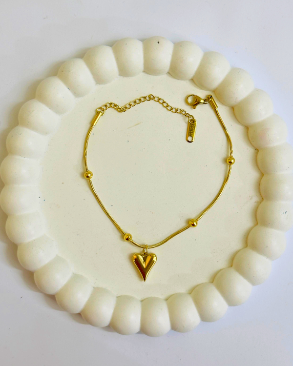 Stainless steel Gold Heart Chain Bracelet