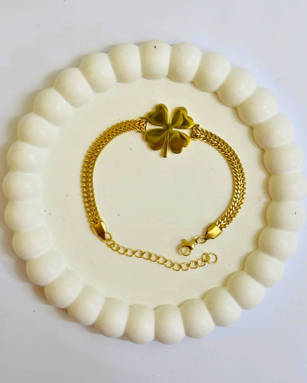 Gold Clovie Chain Bracelet – Stainless Steel Women’s Link Bracelet
