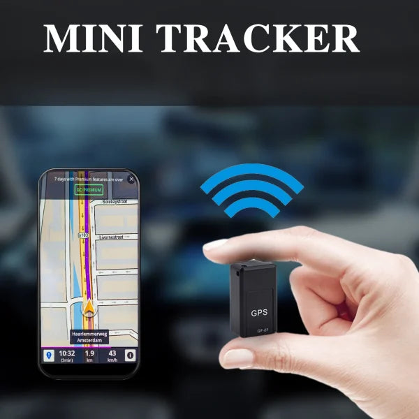 Mini GPS Tracker with magnetic attachment for kids, elderly, and vehicles.