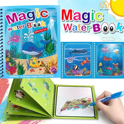 Magic Water Book Painting Drawing Coloring Board Book Magic Water Pen ( Random Book )