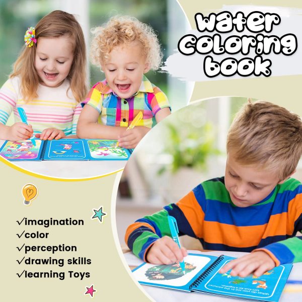 Magic Water Book Painting Drawing Coloring Board Book Magic Water Pen ( Random Book )