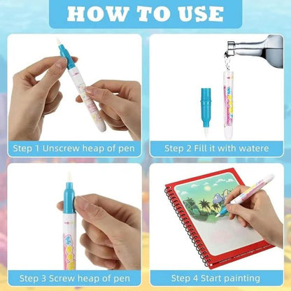 Magic Water Book Painting Drawing Coloring Board Book Magic Water Pen ( Random Book )