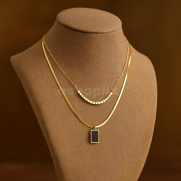 Korean Style Double-Layered Stainless Steel Necklace