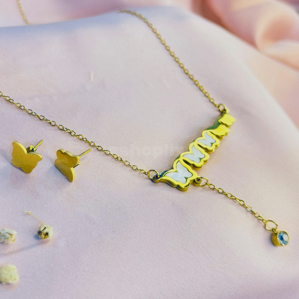5-Size Butterfly Pendant Set | Gold