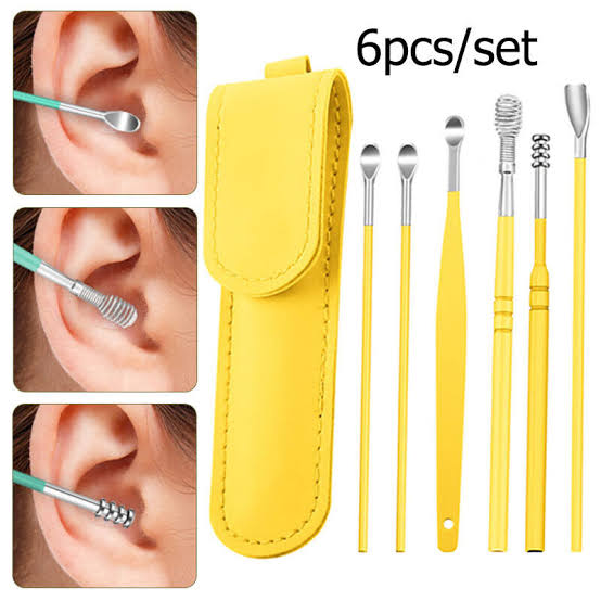 6-Piece Ear Wax Removal Kit – Spring Ear Pick Tools (Random Color)