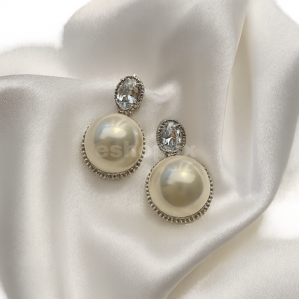 Classic Pearl & Diamond Earrings