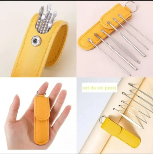 6-Piece Ear Wax Removal Kit – Spring Ear Pick Tools (Random Color)