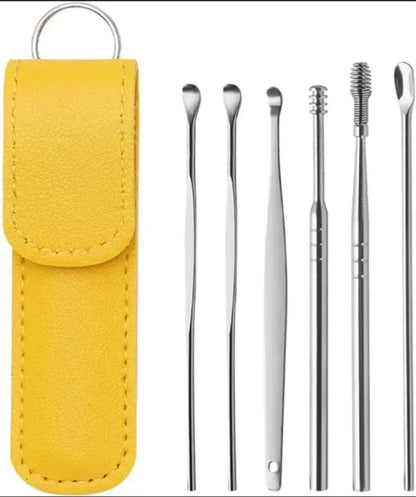 6-Piece Ear Wax Removal Kit – Spring Ear Pick Tools (Random Color)