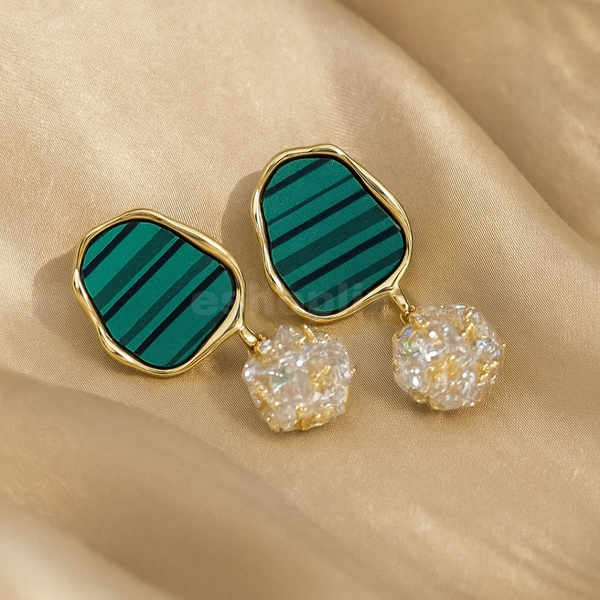 Green and Red Dangle earrings