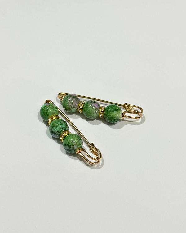 Textured Bead Brooch Pins – Pair for Dresses &amp; Hijabs